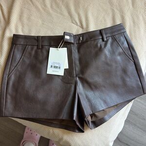 Peppermayo Dark Brown High Waist Shorts